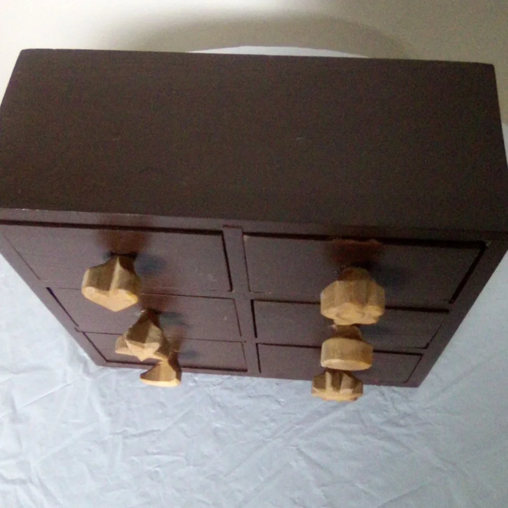 Wooden Mini Drawer Organizer - Brown and Tan 9